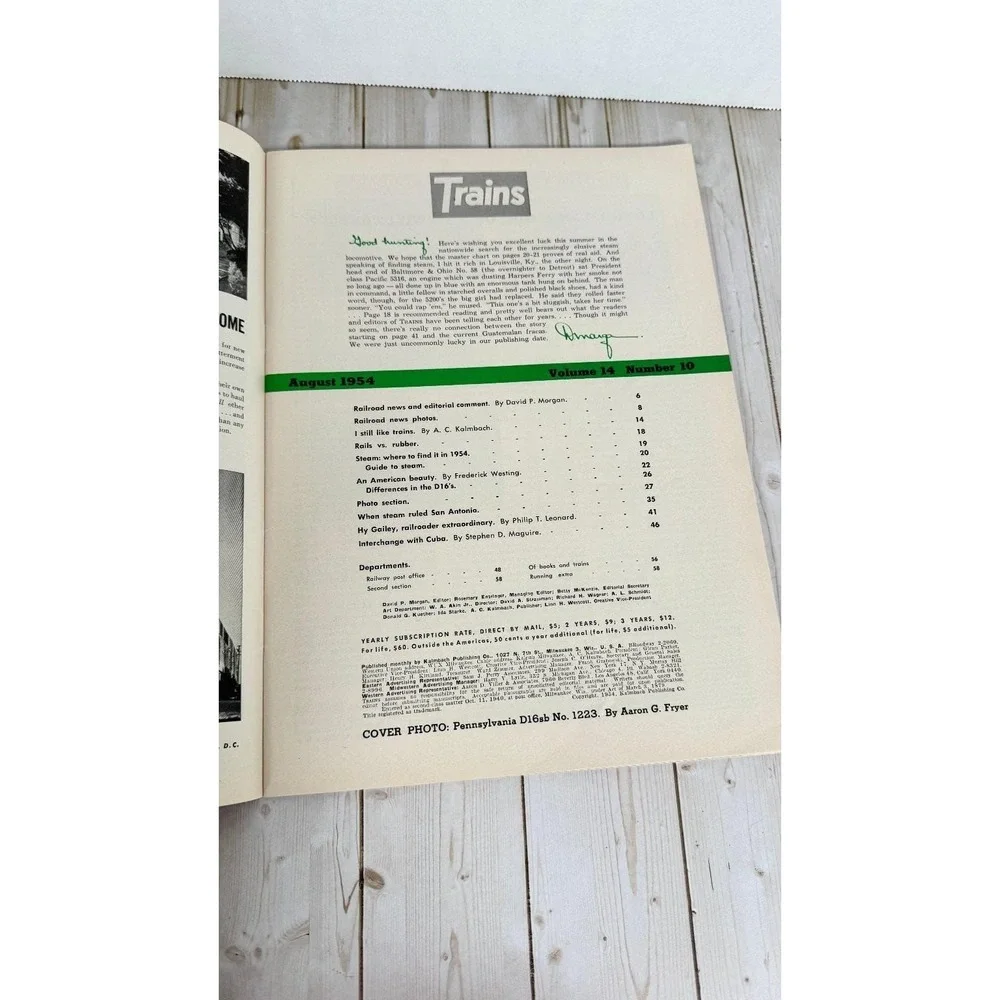Trains Magazine August 1954 Steam Power Railroad History Kalmbach